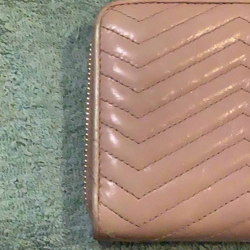 Authentic Miu Miu Ribbon Round Zip Quilted Wallet… - image 6